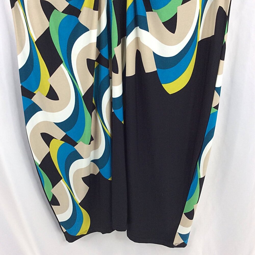 Alfani Geometric Stretch Womens 2X Dress Notch Neck Cap Sleeve Sheath Bodycon - Picture 6 of 8